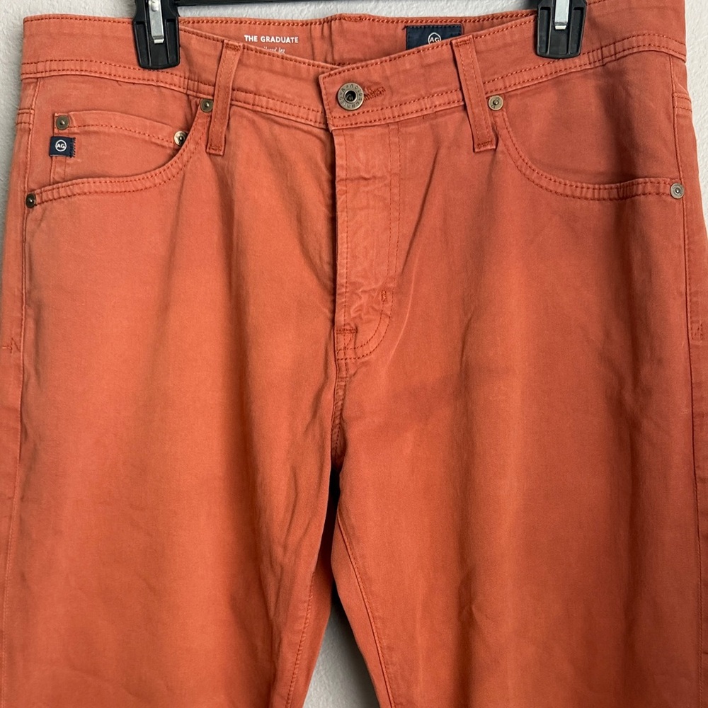 AG Adriano Goldschmied Men's The Graduate Tailored Leg Burnt Orange Pants 33X34 - Picture 4 of 13
